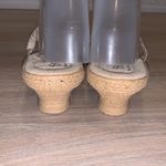 sbicca  beige tan strappy plaid wedged sandals Photo 3