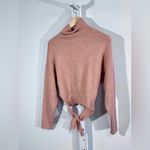 Wilfred  Tie-Front Mock Neck Sweater Alpaca Blend Slouchy Soft Pink Minimalist XS Photo 3
