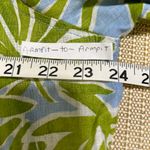 Sigrid Olsen  Linen Green and Blue Tropical Leaf Print Shirt Photo 5