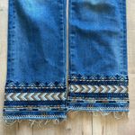 Driftwood  Colette Embroidered Hem Boho Anthropologie Raw Hem Jeans Sz 28 Photo 5
