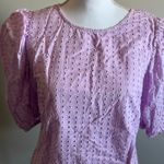 A New Day  Women's Light Purple Short Puff Sleeve Eyelet Top - Size Medium - NWT Photo 7
