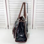 Franco Sarto  Faux Leather Large Tote Shoulder Bag Black Brown Photo 1