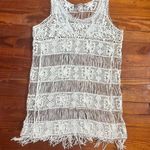 Finn and Clover Cream Crochet Fringe coverup Dress Photo 0