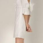 WILFRED Stanza Dress Linen Mini Puff Sleeve Coral Salmon Pink Corset XXS Aritzia Photo 3