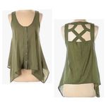 Studio Y Olive green cut out back flowy tank size medium Photo 1