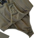 NWOT NUDE Plunging Neckline Lace Up Front Zipper Back Bodysuit Green Black Size M Photo 5