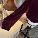 Anthropologie Anthro Daily Practice plum Velour track Y2K Hoodie Pullover Sweatshirt M Photo 4