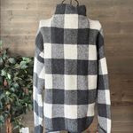 Tahari gray and cream, buffalo plaid mock neck sweater Photo 4