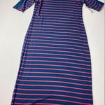LuLaRoe  Julia Dress Blue and Pink NWT Size M Photo 0