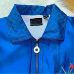 Vintage Mureli Silk Golf On The Green Graphic Bomber Jacket Medium Blue Photo 8