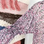 MISA Los Angeles MISA Floral Blouse Black Pink Sz S Photo 5