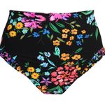Skinny Dippers Daisy Duke Ruffle High Waist Bottoms Black Photo 3