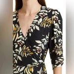 Ba&sh Crissy Leaf Print Wrap Midi Dress in Black Sz:1/Small Photo 3