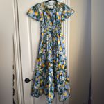 Anthropologie  Somerset Tiered Maxi Dress in Iris Blue with Lemons - Size XS Photo 1