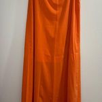 Womens High Waisted Chiffon Flowy Vintage Skirts Side Split Maxi Bottom Orange Size L Photo 0