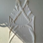 525 America knit elastic cross strap open back midi dress off white Ivory Medium Photo 4