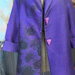 IC By Connie K Lightweight Metallic Purple Floral Coat ~ Size Medium 🧡🍄 Photo 1