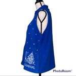 Mountain Lake  XL womens blue white full zip up vest snowmen trees holiday theme Photo 1