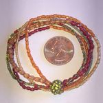 Multicolor Boho Seed Bead Beaded Stretchy Bracelet Red Photo 3