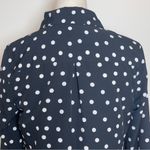 Merona Black White Polka Dot Button Down Shirt Women’s Medium Long Sleeve Blouse Photo 5