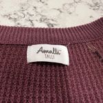 NWOT Amalli Talli Womens Tall Size Long Sleeve Button Waffle Knit Sweater Top Purple Photo 2