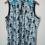 Sleeveless Women’s Blouse‎ with Mock Turtleneck Blue Size XL Photo 0