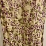 Gold Purple Floral Metallic Tassel Scarf Womens One Size Photo 9