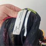 Anthropologie Yukiko Noritake Black Floral Square-Neck Pebble-Smocked Dress S/M Photo 4