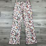 La Fuori‎ Elenore Garden Floral Flare Pants Sz S Embroidered 100% Silk Anthro Photo 4