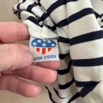 Disney Junk Food Mickey Mouse Hooded Dress Womens XS White Blue Stripe Pocket Photo 7