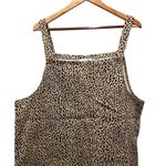 Chic Soul Tank Dress Sz XL Cheetah Print Raw Hem Front Pockets Adjustable Straps Photo 1