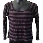 Charlotte Russe  Women’s Long Sleeve Striped Tee - Black & Gray, Size Medium Photo 1