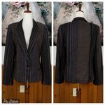 Funky Vintage 1970s SirJe Striped Wool Blazer! Black Size 14 Photo 1