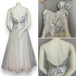 Vintage Party Dress Halloween Costume Fairy Princess Barbie Queen Silver Prom Size XXS Photo 1