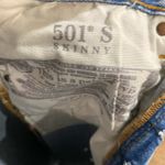 Levi's  501 Blue Denim Distressed Skinny Jeans Sz 28 Photo 6