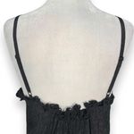 Rebecca Taylor  Black Silk Floral Lace Cami Tank Top Size 4 Adjustable Straps Photo 2