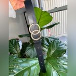 Faux Leather Double Circle Belt Black Photo 5