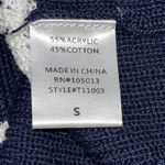 Andree by Unit Andree By‎ Unit Womens Small Flutter Sleeves Knit Shirt Navy Blue Stripe Coastal Photo 4