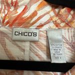 Chico's  Jacket Womens Full Zip Orange Floral Clinch Sleeves Waist Coat. Photo 2