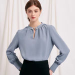 Petite Studio NYC Buvette Blouse in Dusty Blue Size XS Photo 0