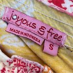 Joyous & Free Floral Damask Colorblock Tunic Dress Small Off Shoulder Smocked Yellow Photo 9