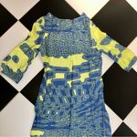 Pink Owl Swirly Abstract Mini Dress Lime Yellow Green Blue Dress Unique AOP sz M Photo 4