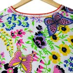 Vivienne Tam  Butterfly Floral Embroidered Blouse Ruffle Sleeve Y2K Size S Photo 5