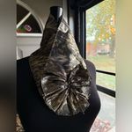 80/90s gold leopard print lamé neck hair wrap with Velcro Photo 1