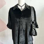 Misa Black Velvet Button Up Top, Goth Whimsigoth Witchy Dark Academia Medium Photo 0