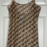 Free People NWT Intimately  Peach/Black/Gold Full Crochet/Sequin Mini Dress Med Photo 0