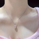 Round Powder Crystal Necklace Photo 2