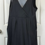 Eddie Bauer  Womens Black Sleeveless V Neck Pleated Dress XL X-Large Casual Photo 0