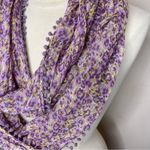 INFINITY SCARF Lavender Floral with Mini Pom Photo 2