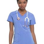 Dickies EDS Essentials Women's V-Neck Ciel Sz XXS Top Photo 0